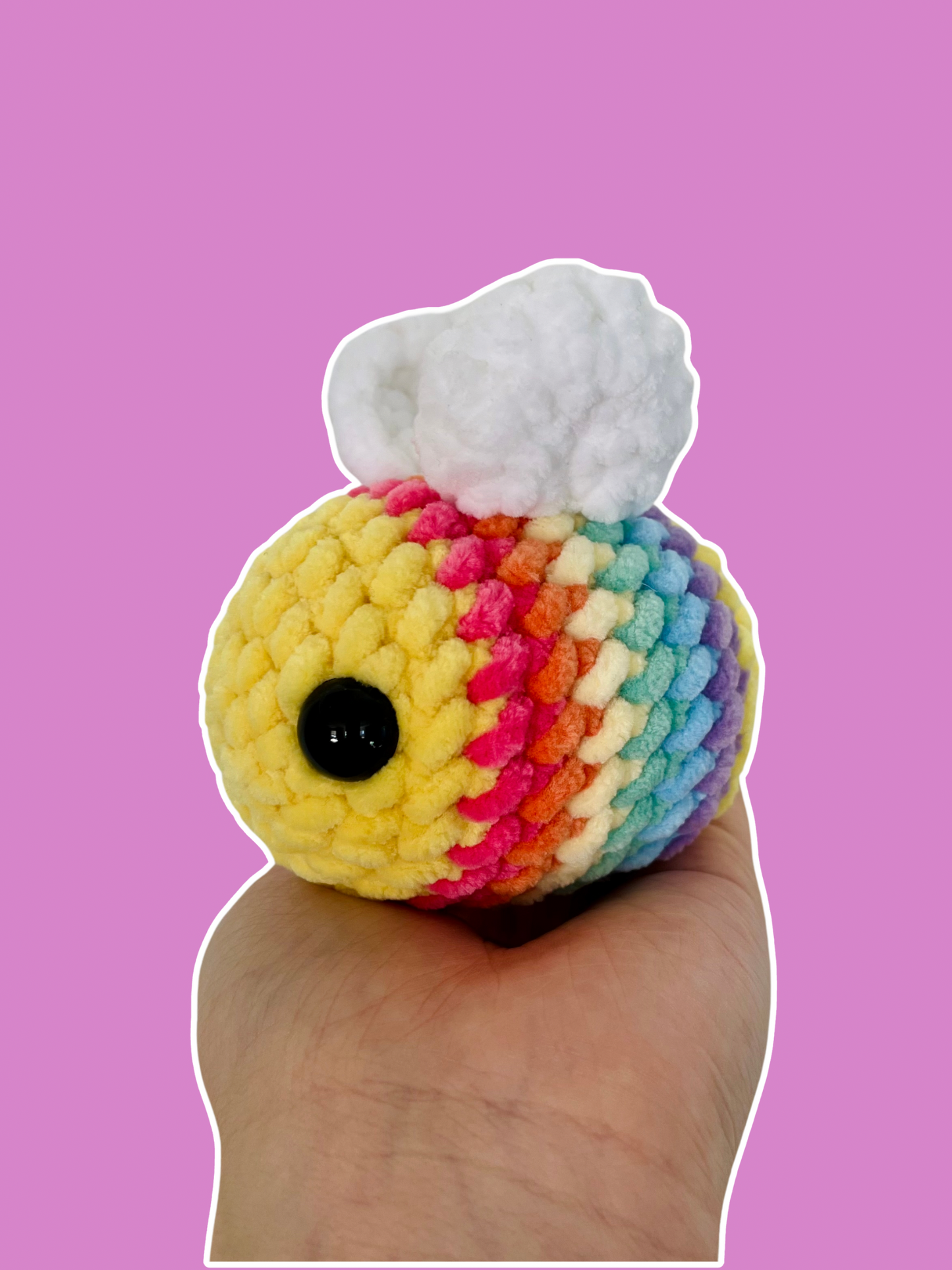 Crochet Rainbow/Pride Bee