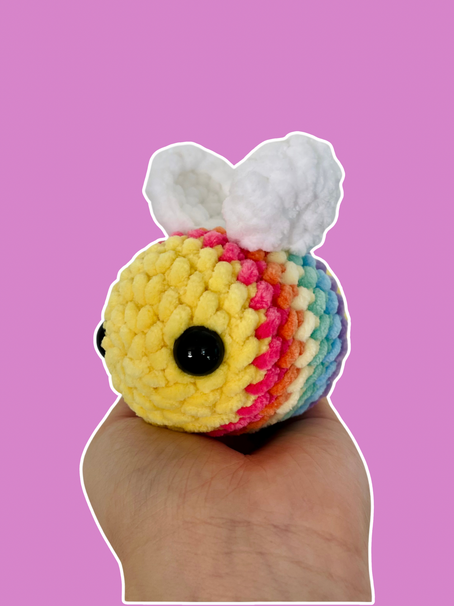 Crochet Rainbow/Pride Bee