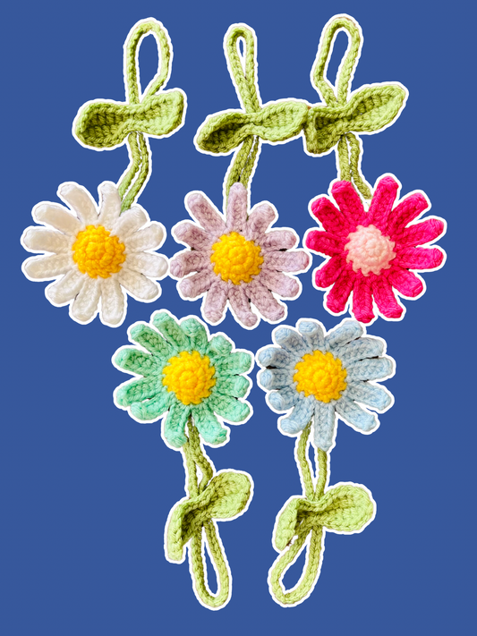 Crochet Daisy Car Charms